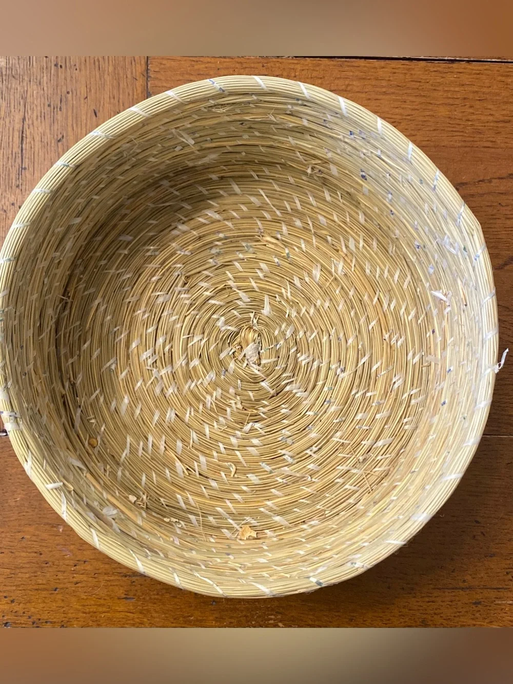 VTG Sweetgrass Mexican Embroidered Pink Flower Handmade Basket Tortilla Warmer